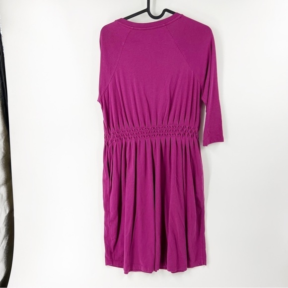 ✅ Soft Surroundings Dark Fuchsia Sylvie Smocked Dress X-SMALL - Picture 4 of 5